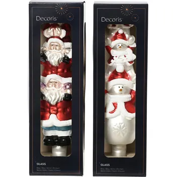 Vánoční dekorace ŠPIČKA NA VÁNOČNÍ STROMEK Mikuláš SNĚHULÁK KAE 31x9 cm bílá