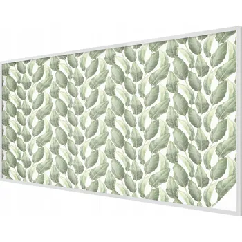 Okenní dekorace Dekorativní mléčná vitrážová fólie na okno se zelenými listy 200x116 cm