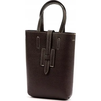 Kabelka Kožená kabelka malá elegantní LUKA DOLLARO tmavě hnědá