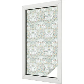 Okenní dekorace Fólie na okna mléčná, samolepicí, dekorativní - Jeleny a květy 50x100 cm