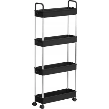 regál Wózek Kuchenny Mobilny Organizer Na Kółkach Kovový regál se 4 policemi