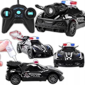 RC model auta AUTO AUTÍČKO NA DÁLKOVÉ OVLÁDÁNÍ NA DÁLKOVÉ OVLÁDÁNÍ POLICIE KOUŘÍ SVĚTLO RC