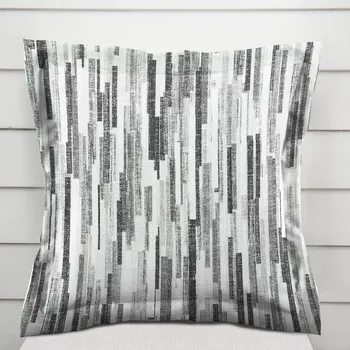 Povlak na polštářek Dekorační povlak na polštář s lemem Leona LN-175 Šedo-černé proužky 50 x 60 cm