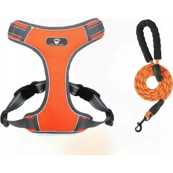 Postroj pro psa Postroj pro psy pro střední a obří štěňata, sada s vodítkem (oranžová, M)