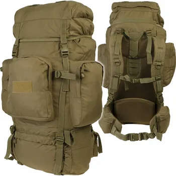 turistický batoh Vojenský Batoh Mil-Tec RECOM 88l, nad 80 l, hnědý