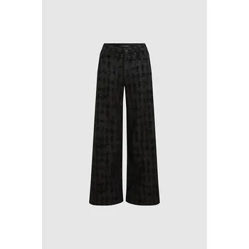 Dámské džíny DŽÍNY KARL LAGERFELD AOP KAMEO WIDE LEG DENIM BLACK DENIM KAMEO