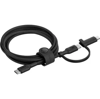 Datový kabel Belkin BOOST CHARGE™ PRO 2v1 USB-C a Lightning kabel, 1,5m, černý - odolný