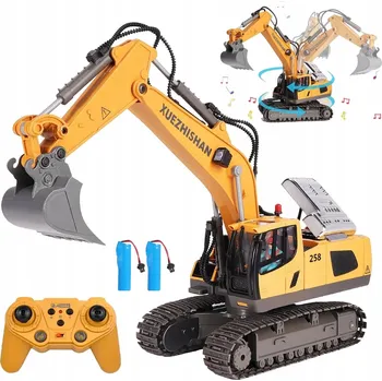 RC model auta DÁLKOVĚ OVLÁDANÝ BAGR NA DÁLKOVÉ OVLÁDÁNÍ RC HRAČKA PRO DĚTI VELKÝ BULDOZER LED