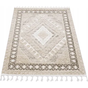 Koberec VELKÝ KOBEREC SHAGGY BOHO DO OBÝVACÍHO POKOJE LOŽNICE MĚKKÝ VLAS S TŘÁSNĚMI 60X100