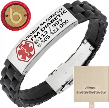 Náramek Medycínský náramek s gravírováním ICE SOS záchranný
