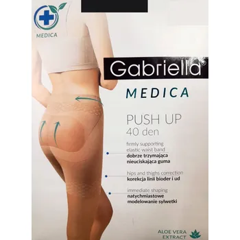Dámské punčochy Punčocháče hladké Gabriella Medica Push Up 40 DEN černé Nero velikost 5