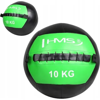Medicinbal Crossfit Lékařský míč 10 KG HMS Wall Ball Kožený Zelený Tréninkový Silový
