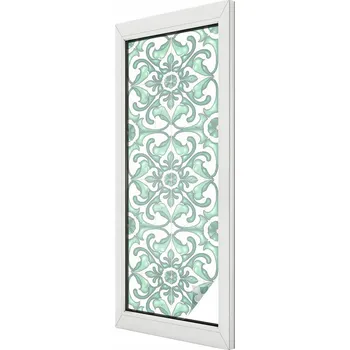 Okenní dekorace Dekorativní mléčná fólie na okno - vitráž, klasické ornamenty 50x146 cm