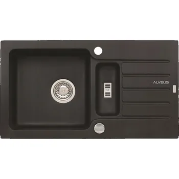 Granitový dřez Dřez 1,5 komorový Alveus Niagara 70 ocel černý + sifon