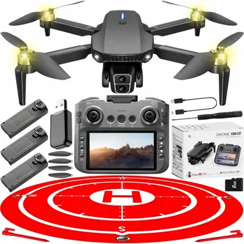 Dron Sada DRON s KAMEROU E88 GT Pouzdro Wifi Pro Děti LED Odolný 3 Baterie