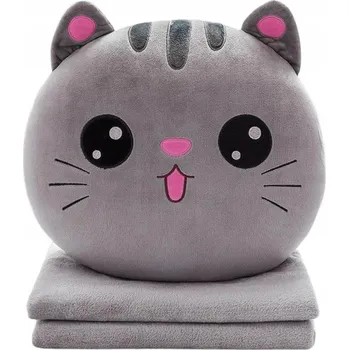 plyšák APTEL PLYŠÁK POLŠTÁŘ PLYŠOVÝ MAZLÍČEK PŘÍTULNÍČEK S DEKOU 4V1 OHŘÍVAČ RUCE