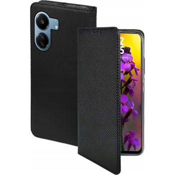 Pouzdro na mobilní telefon Pouzdro s klopou RCBR pro Poco C65 4G / Redmi 13C 4G SMART MAGNET, černé