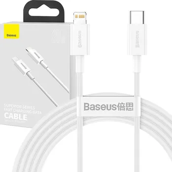 Datový kabel Kabel USB-C na Lightning řady Baseus Superior, 20W, PD, 2m (bílý)