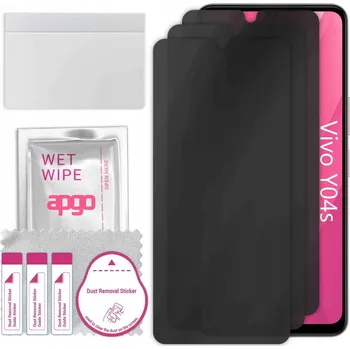 Pouzdro na mobilní telefon 3x Hybridní Sklo s Filtrem Soukromí pro Vivo Y04s, PRIVACY (Ochrana Soukromí)