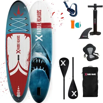 Paddleboard X PADDLE BOARDS Nafukovací Paddle X Shark Přeměnitelný na Kajak 320 CM MODRÁ