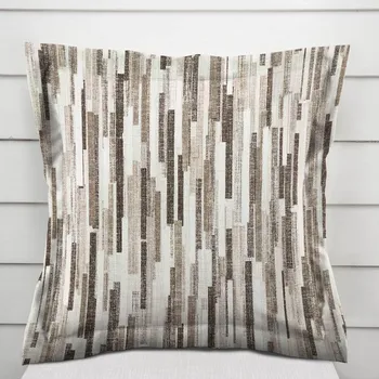 Povlak na polštářek Dekorační povlak na polštář s lemem Leona LN-176 Hnědo-béžové proužky 30 x 50 cm