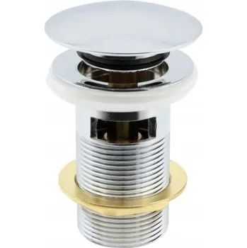 Sifon Zátka s přepadem klik-klak kulatý Hydroland stříbrná