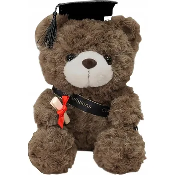 plyšák MIŚ PLYŠÁK DLA ABSOLWENTÓW Z CZAPECZKĄ DÁREK K UKONČENÍ ŠKOLNÍHO ROKU