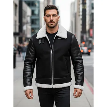 Pánská koženková bunda Dstreet TX5085 Barva: Černá, Velikost: M