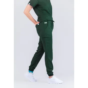 Dámské zdravotnické kalhoty - Pine Green XL Jogger se stahovací šňůrkou