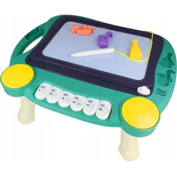 Magnetická kreslící tabulka Kouzelná tabulka Znikopis Barevný stolek Edukativní 2v1 Pianinko Bicí Světla