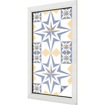 Okenní dekorace Fólie Vitrážová dýha Samolepicí Mléčná fólie na okno Vzor hvězdy 50x100 cm