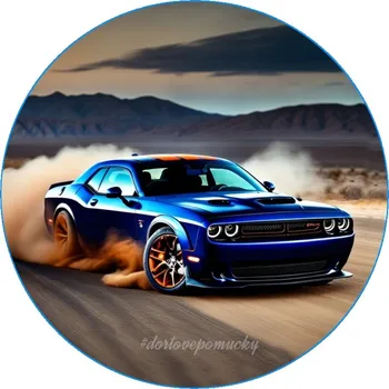 Přisada na vaření a pečení Dodge Challenger - jedlý papír - Bez úprav / Jedlý papír / Decor gel 50 g +39 Kč