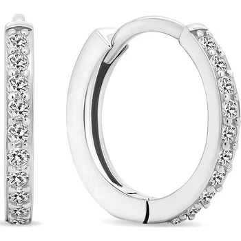 Náušnice Brilio Silver Nadčasové kruhové náušnice se zirkony EA560W (Ag 925/1000, 1,75 g)