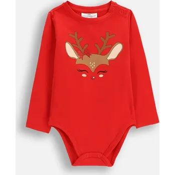 Kojenecký body Body Kojenecké s dlouhým rukávem Červené Sob 080 Coccodrillo ZC5