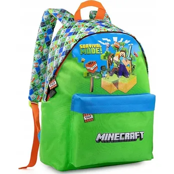 Školní batoh ŠKOLNÍ BATOH MINECRAFT A4 PRO CHLAPCE DĚTSKÝ ŠKOLNÍ BATOH ZELENÝ