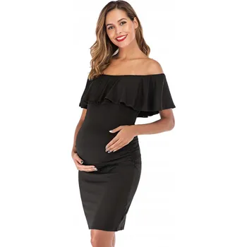 Dámské šaty Těhotenské šaty Estera nad kolena, bez rukávů, černé, velikost S/M