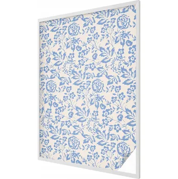 Okenní dekorace Samolepicí fólie na okno proti slunci – mléčná, motiv květů a listů, 100x146 cm