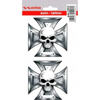 Samolepicí dekorace na vozidlo Samolepka Emblém Lebka Kříž na Auto Moto