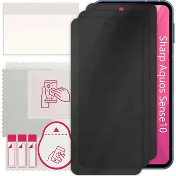 Pouzdro na mobilní telefon 3x Hybridní Sklo s Filtrem Soukromí pro Sharp Aquos Sense10, PRIVACY