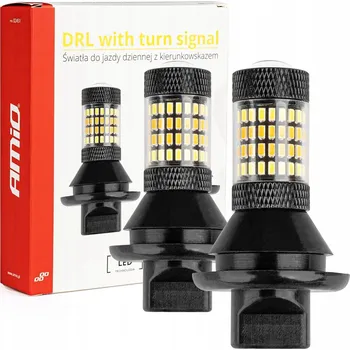 Denní svícení 2v1 LED světla pro denní svícení s blinkrem PY21W AMIO-02451