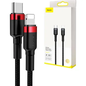 Datový kabel Baseus Cafule Datový Kabel USB-C - Lightning 20W 1m Red/Black