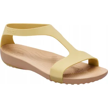 Dámské sandále Dámské sandály Crocs béžové ecru 34-35 s plochým podpatkem