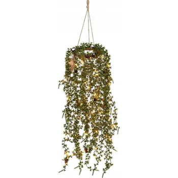 Vánoční dekorace VILLA ITALIA Závěsný vánoční věnec LED 16 cm s větvičkami 70 cm