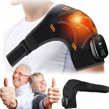 Masážní přístroj 2v1 MASÁŽNÍ PŘÍSTROJ NA RAMENA S OHŘEVEM ČERNÝ 5000 MAH 3+3 REŽIMY IDEÁLNÍ DÁREK