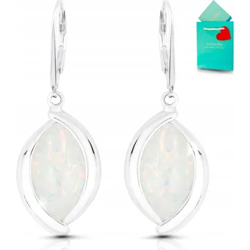 Náušnice Náušnice s opálem stříbrné bílé opály visací velké anglické stříbro 925