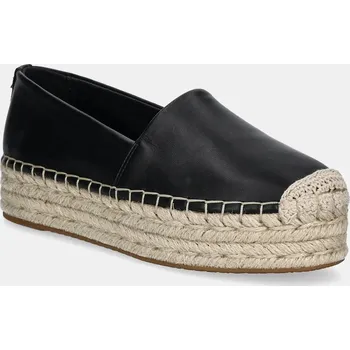 Dámské baleríny Kožené espadrilky MICHAEL Michael Kors Lynn černá barva, na platformě, 40S5LYFP1L.001 99X, EUR 41