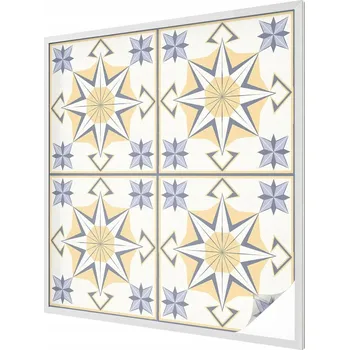 Okenní dekorace Fólie Dekorace na Okno / Sklo - Vzor Vitráž, Geometrické Hvězdy 100x100 cm