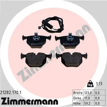 Brzdová destička Sada brzdových destiček, kotoučová brzda ZIMMERMANN 21282.170.1