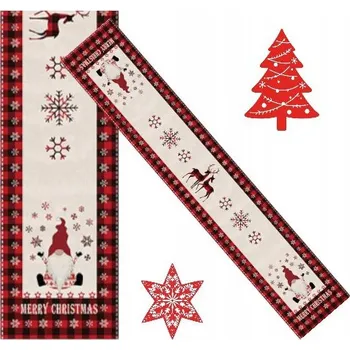 ubrus UBRUS Běžec Vánoční Mikuláš NA BÉŽOVÉM POZADÍ KOSTKA 183 x 32 CM