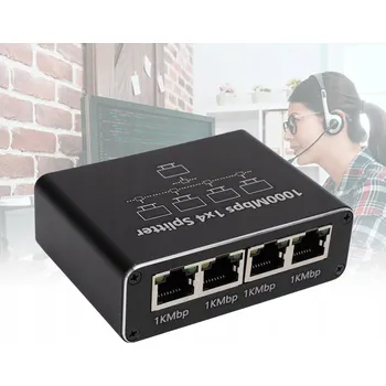 Switch Adaptér rozbočovač mini Switch splitter LAN Ethernet RJ45 4xRJ45 1000M 1GB